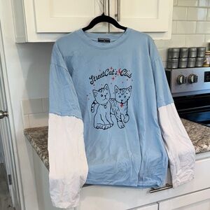 Blue and White Long Sleeve Tee